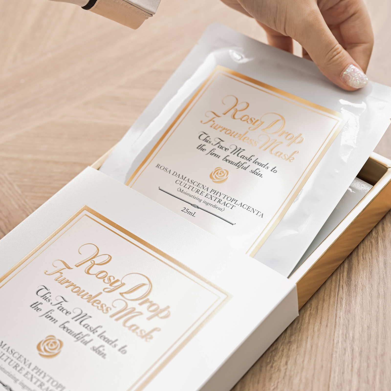 Rosy Drop Furrowless Mask. Омолаживающая маска для лица Капля Розы, 25 мл х 6 шт.