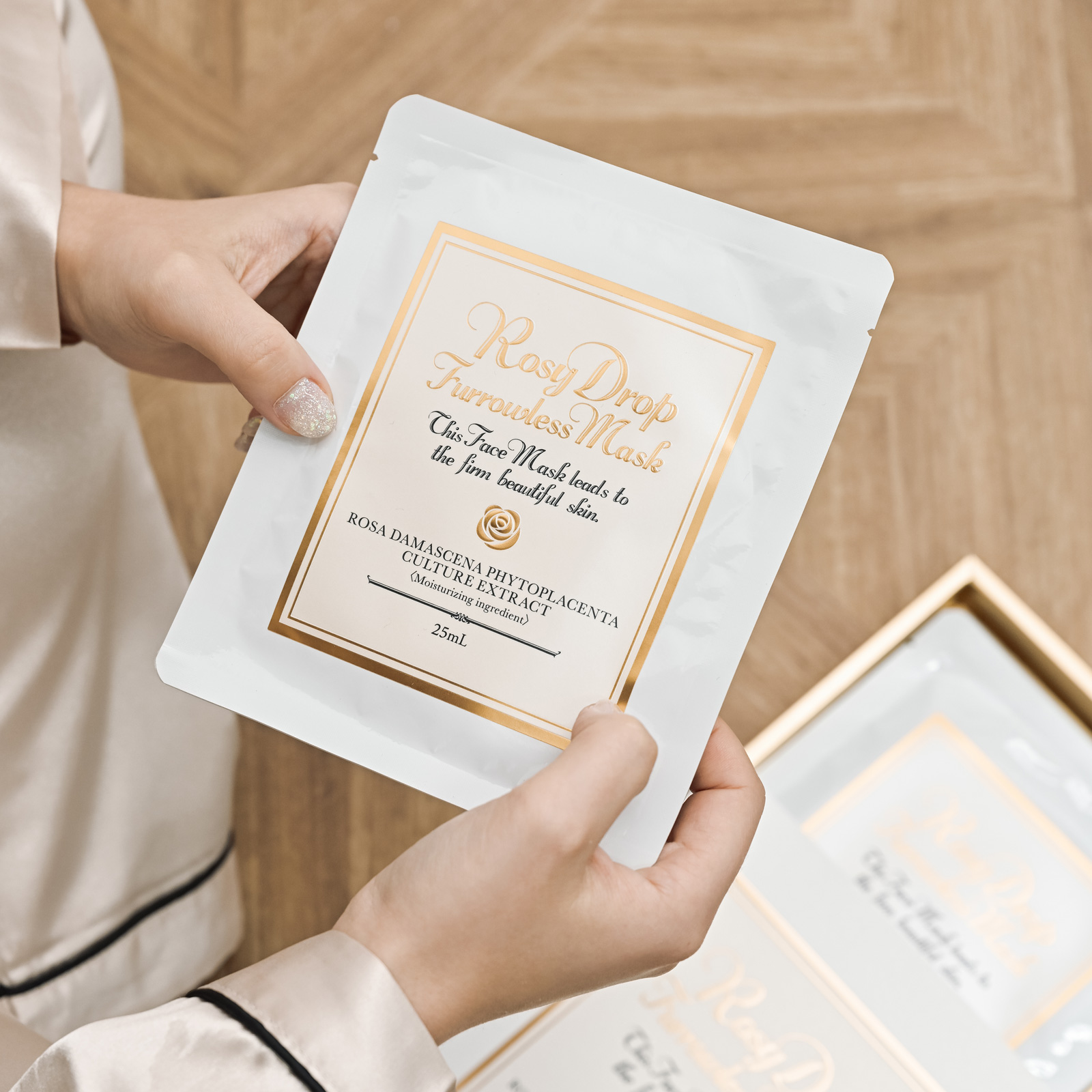 Rosy Drop Furrowless Mask. Омолаживающая маска для лица Капля Розы, 25 мл х 6 шт.