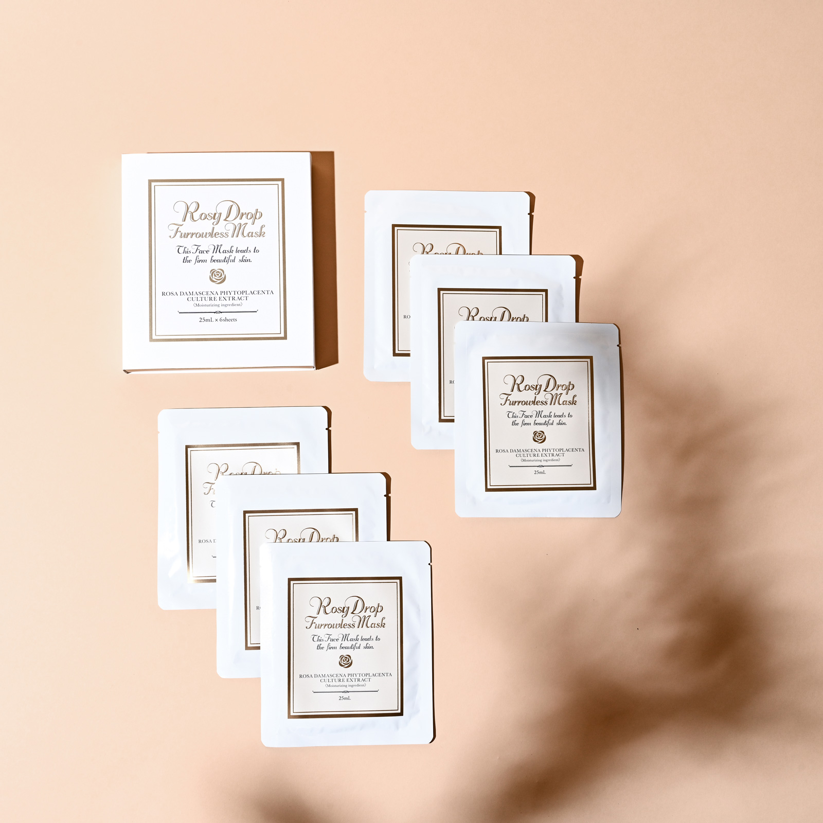 Rosy Drop Furrowless Mask. Омолаживающая маска для лица Капля Розы, 25 мл х 6 шт.