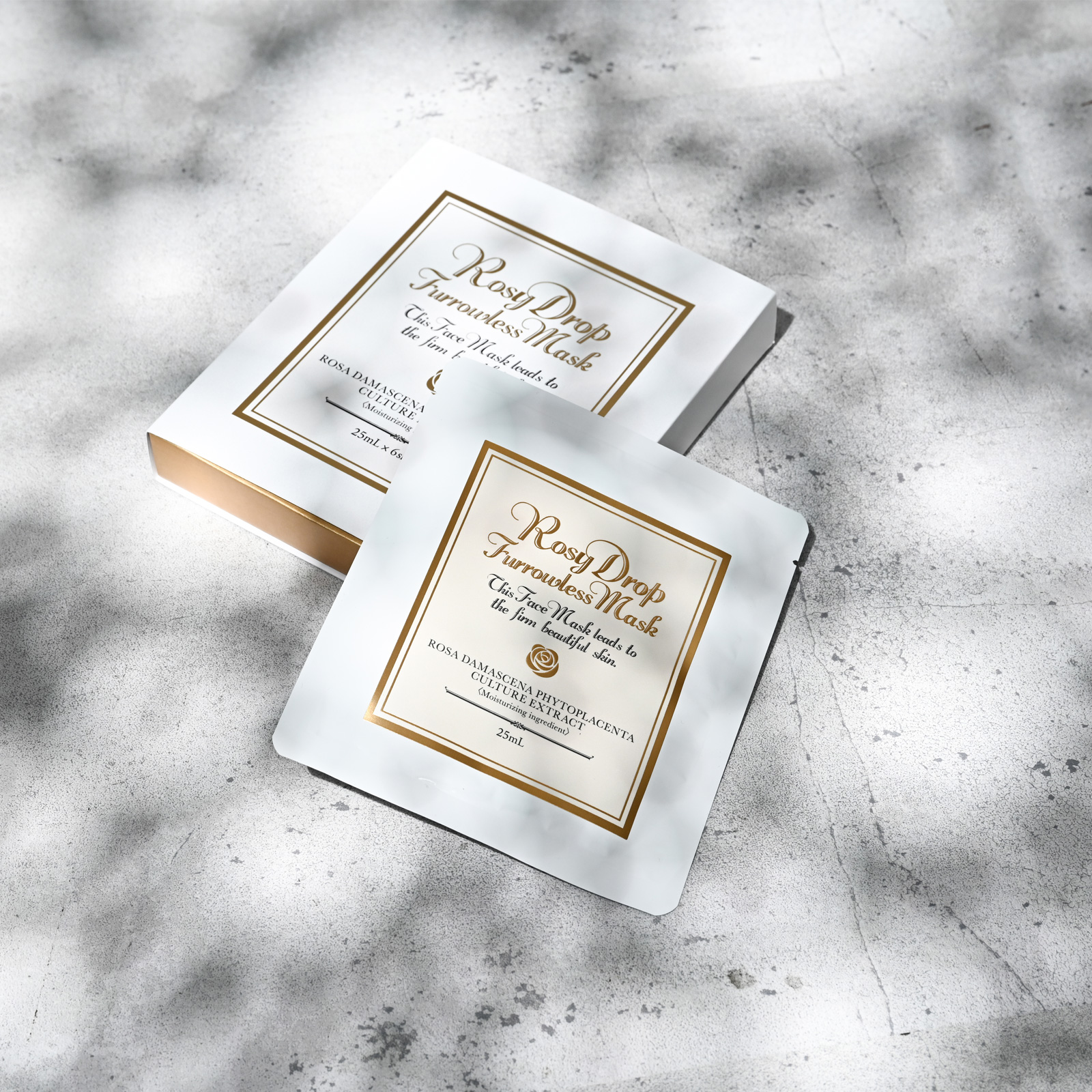 Rosy Drop Furrowless Mask. Омолаживающая маска для лица Капля Розы, 25 мл х 6 шт.