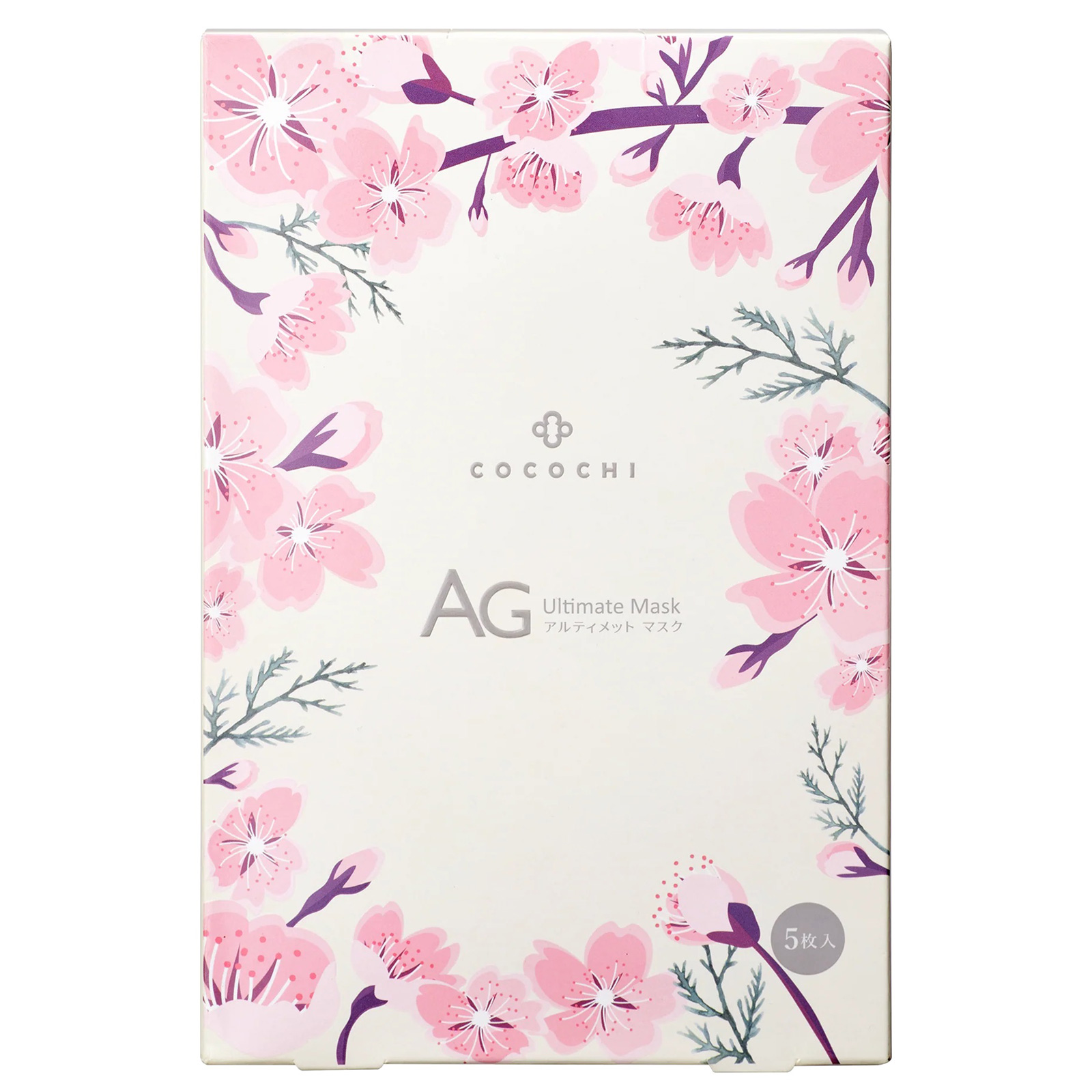 Cocochi AG Ultimate Facial Essence Mask Sakura. Увлажняющая тканевая маска для кожи лица Сакура Кокочи, 5 шт.