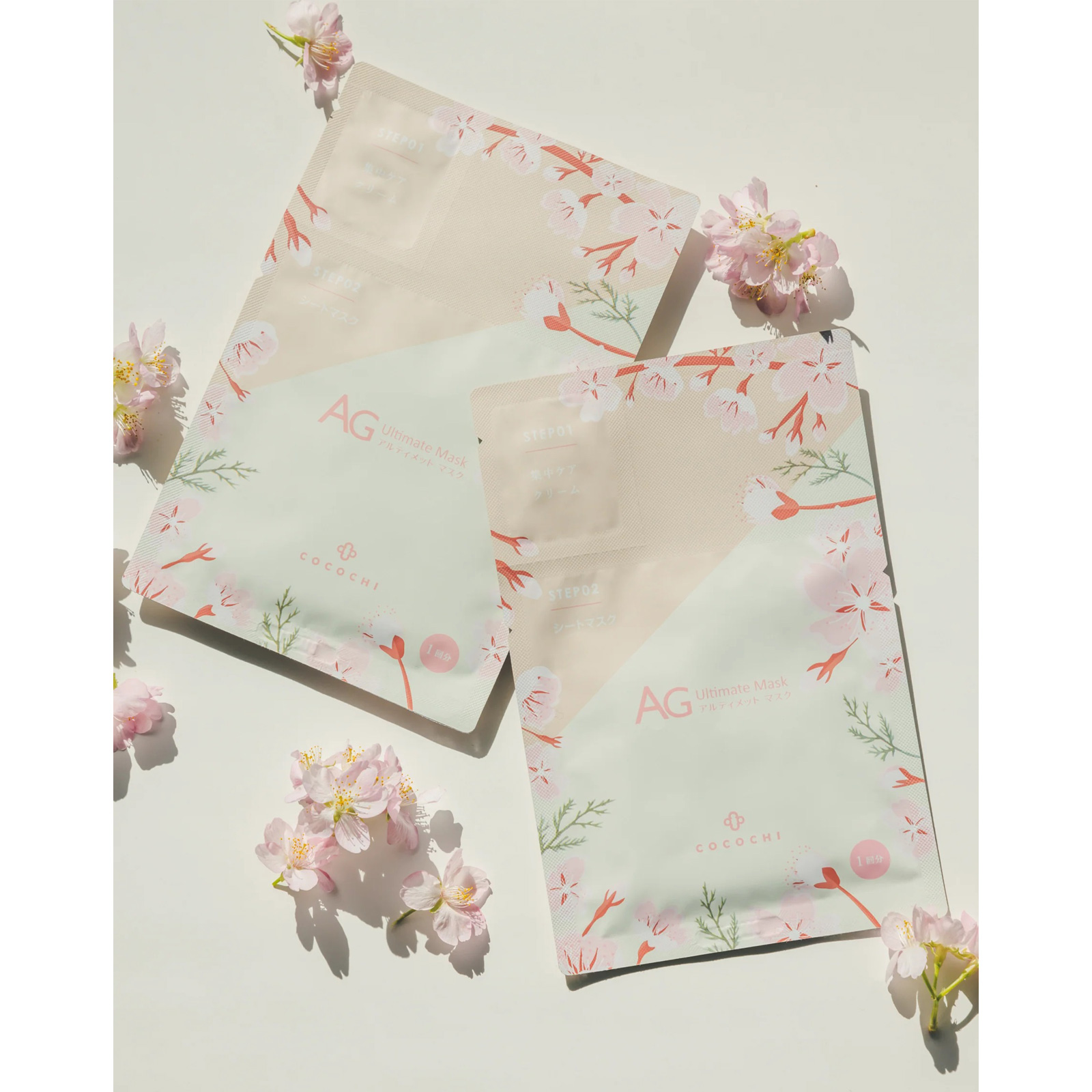 Cocochi AG Ultimate Facial Essence Mask Sakura. Увлажняющая тканевая маска для кожи лица Сакура Кокочи, 5 шт.
