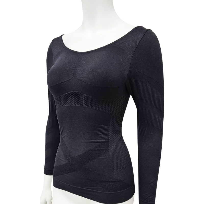 McCoy Dolcet Body Make Shirt. Изделия трикотажные бельевые первого слоя для женщин из пряжи из синтетических волокон и нитей с вложением полиуретановых нитей: фуфайки (футболки) модель «лонгслив» МакКой, размер L