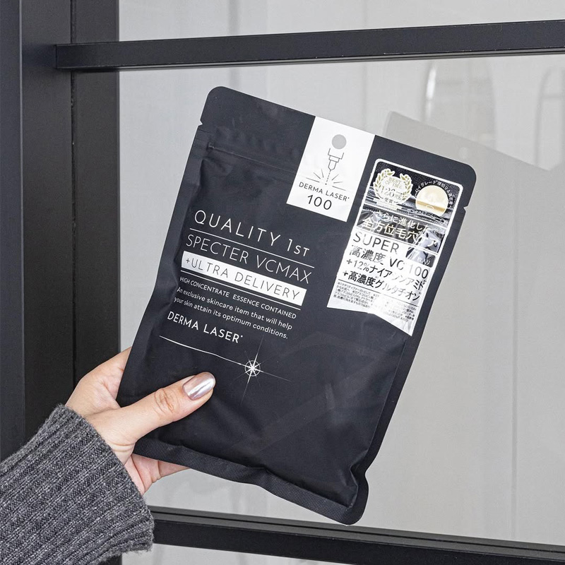 Quality 1st Derma Laser Specter VCMax Z. Маска на основе 5 видов витамина С, ниацинамида и глутатиона, выравнивающая цвет кожи лица, Кволити Фест Дерма Лазер Спектер, 7 шт.