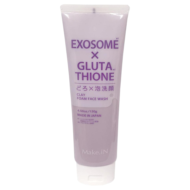 Make.iN Exosome х Glutathione Clay Foam Face Wash. Пенка антивозрастная для умывания с глиной на основе экзосом и глютатиона Мейк.иН, 130 г