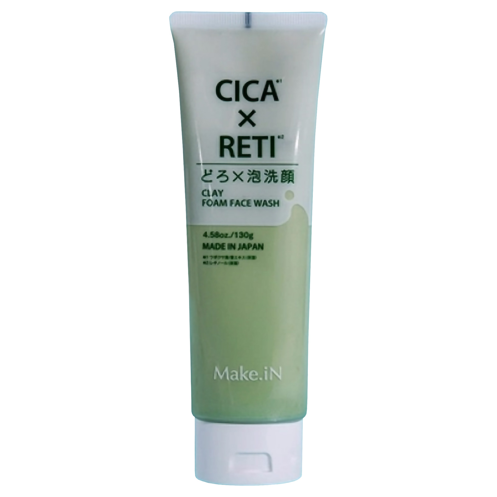 Make.iN CICA х RETI Clay Foam Face Wash. Пенка для умывания с глиной на основе центелы азиатской и ретинола Мейк.иН, 130 г