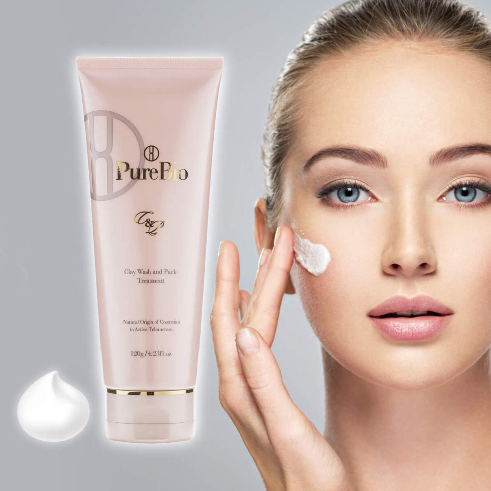 PureBio Clay Wash And Pack Treatment. Очищающая пенка-маска на основе глины Пьюэ Био, 120 г
