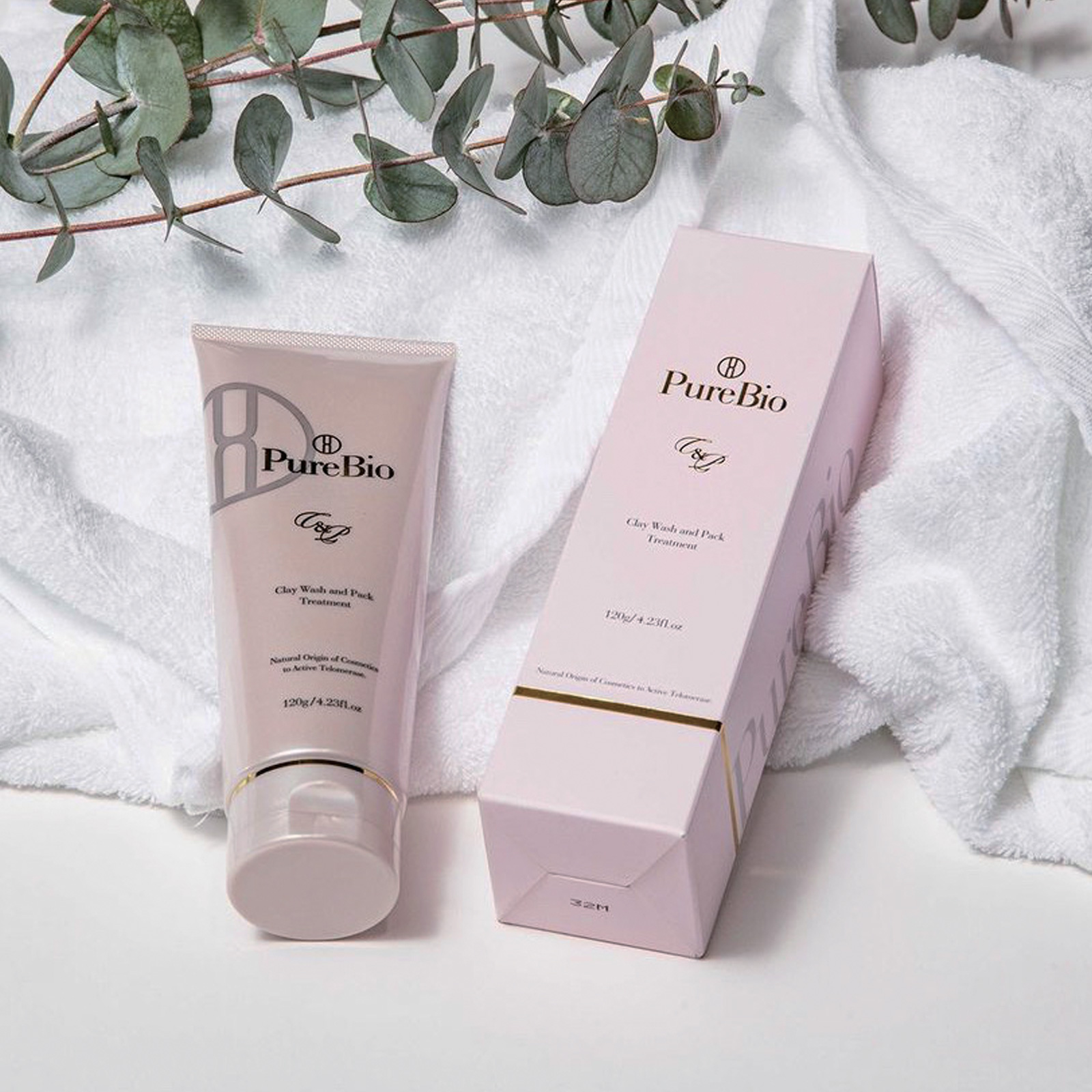 PureBio Clay Wash And Pack Treatment. Очищающая пенка-маска на основе глины Пьюэ Био, 120 г